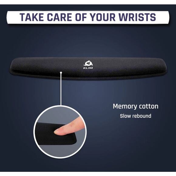 KLIM Memory Foam Black Wrist Rest for Keyboards NEW - Picture 2 of 13